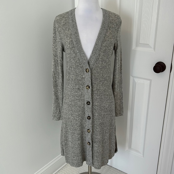 Anthro Saturday Sunday Gray Longline Cardigan Sweater - Picture 1 of 8